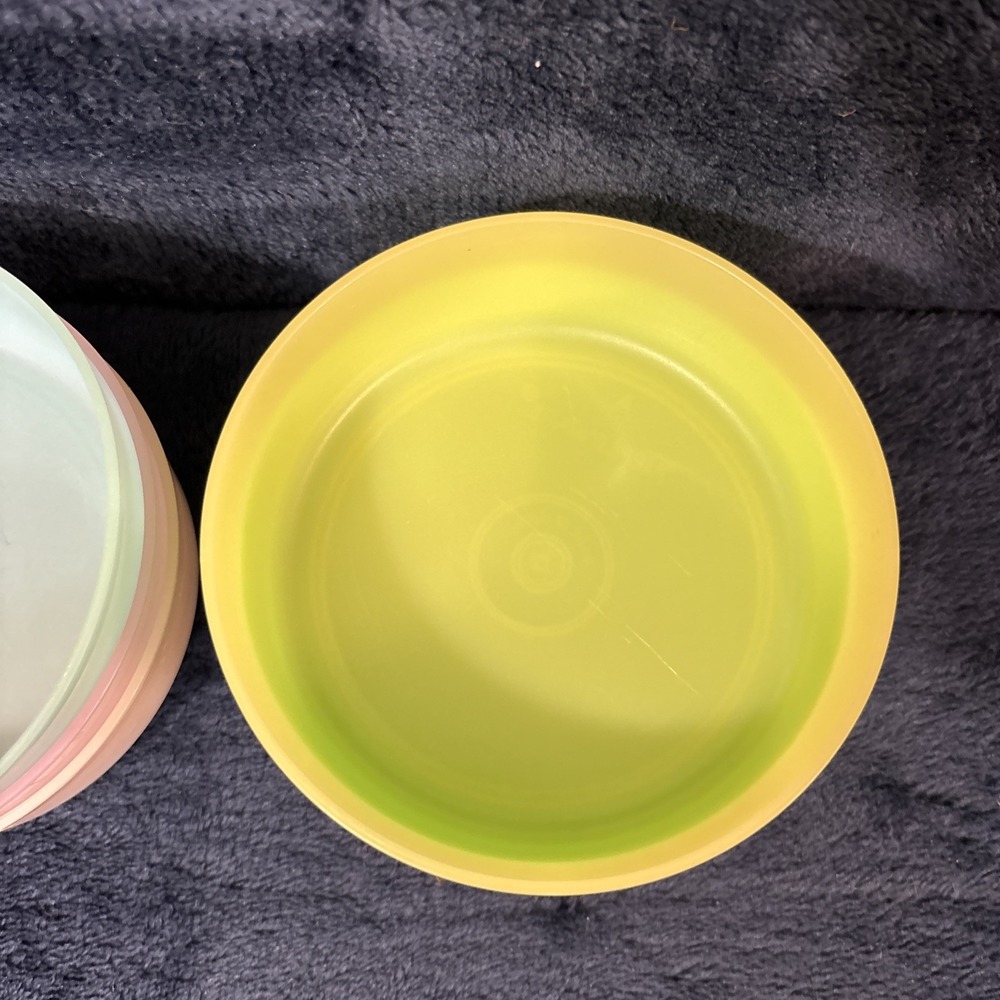 6 Vintage Tupperware Colorful Snack Bowl Containers 1286-24 4" X 1.25" - Picture 4 of 5